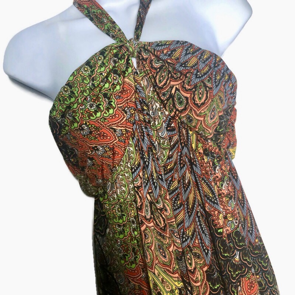 Hypnotik Women’s Maxi Peacock Feather Print Dress